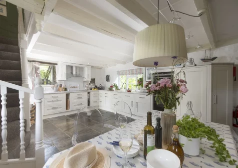 The kitchen & dining area at The Watermill, Withiel