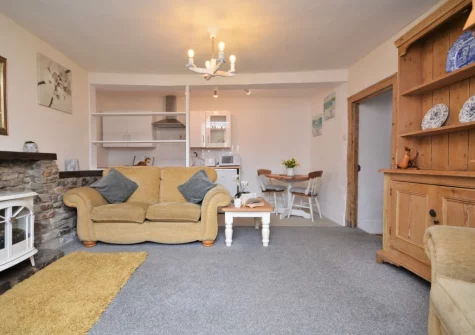 The living area at The West Wing, Morwenstow