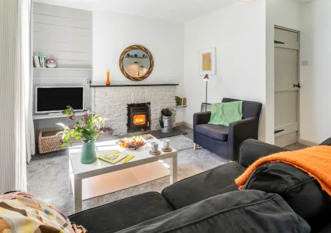 The living room at The White Cottage, Lerryn
