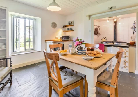 The kitchen & dining area at The White Cottage, Lerryn