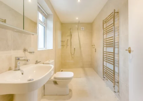 The wet room at The Willows, South Molton