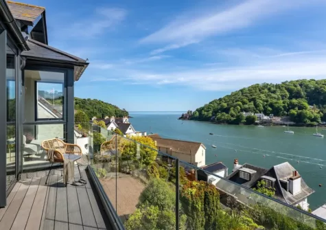The decked balcony at The Woman In White, Kingswear