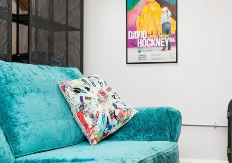 The living area at The Workshop, High Bickington