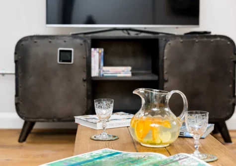 The living area at The Workshop, High Bickington