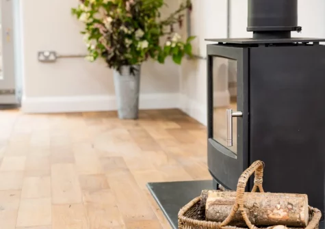 The living area at The Workshop, High Bickington