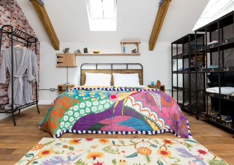 The sleeping area at The Workshop, High Bickington