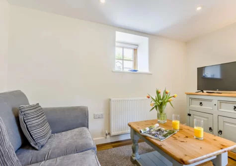 The living area at The Wren, Higher Clovelly