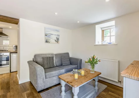 The living area at The Wren, Higher Clovelly