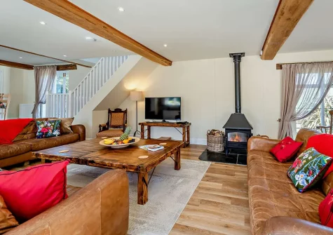 The living area at Thornewidger Barn, Stibb Cross