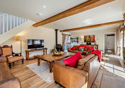 The living area at Thornewidger Barn, Stibb Cross
