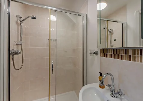 Bedroom #1 en-suite shower room at Thornewidger Barn, Stibb Cross