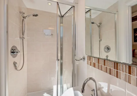 Bedroom #3 en-suite shower room at Thornewidger Barn, Stibb Cross