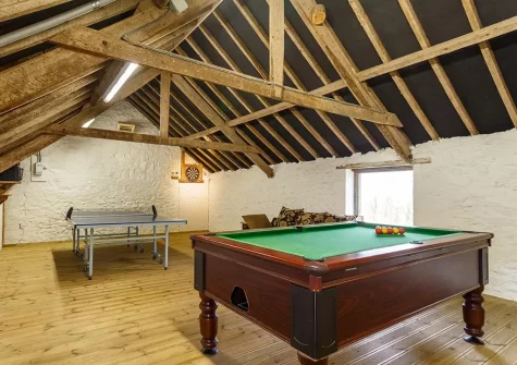 The games barn at Thornewidger Barn, Stibb Cross