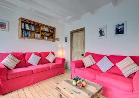 The living room at Three Blind Mice, Mousehole