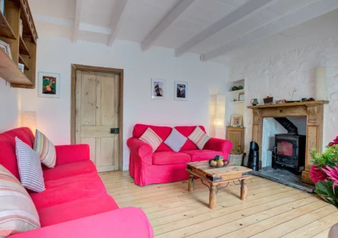 The living room at Three Blind Mice, Mousehole