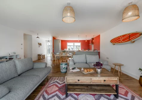 The living area at Three Corners Barn, Greencliff Farm, Abbotsham