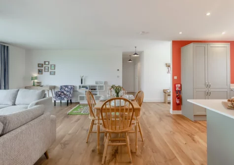 The living, dining area & kitchen at Three Corners Barn, Greencliff Farm, Abbotsham