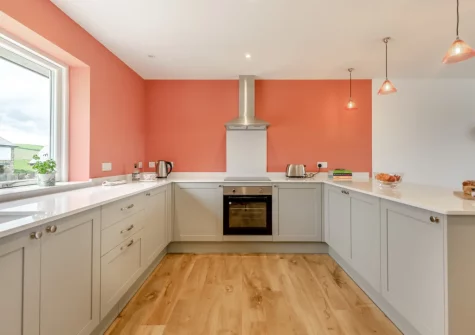 The kitchen at Three Corners Barn, Greencliff Farm, Abbotsham