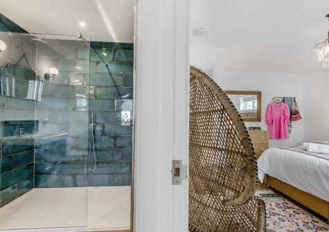 Bedroom #1 & en-suite shower room at Three Corners Barn, Greencliff Farm, Abbotsham