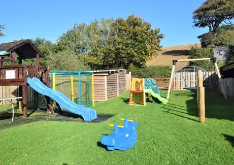 The communal children's play area at Fox Valley Cottages, Trenewan