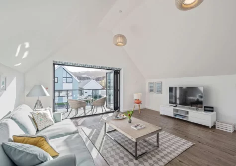The living area at Tides 45, Westward Ho!