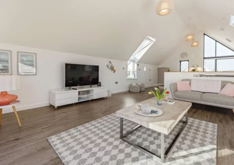 The living area at Tides 45, Westward Ho!