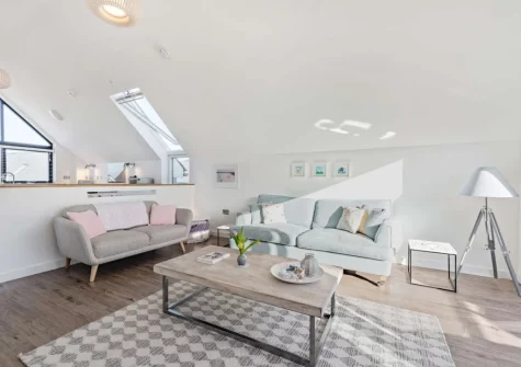 The living area at Tides 45, Westward Ho!