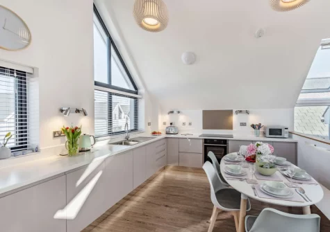 The kitchen & dining area at Tides 45, Westward Ho!