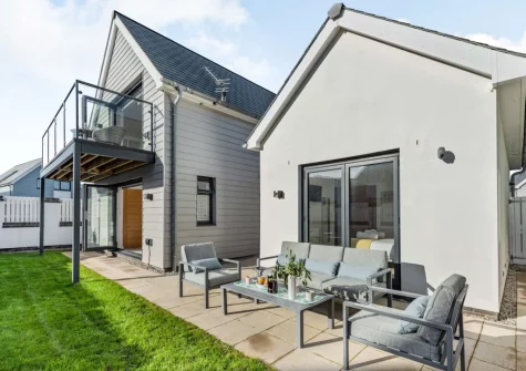 The patio, outdoor sitting area & enclosed gaden at Tides 45, Westward Ho!