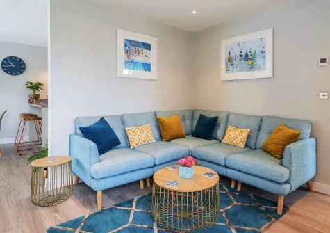 The living room at Tides At Instow, Instow
