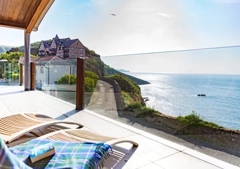 The balcony & outdoor sitting area at Tides, Ilfracombe