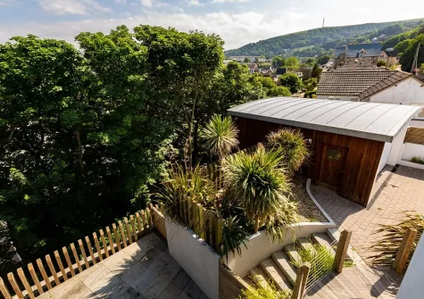 The enclosed, south facing garden at Tides, Ilfracombe
