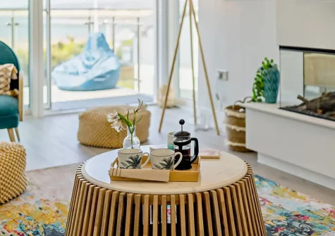 The living area at Tides View, Appledore