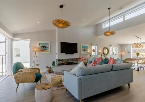 The living area at Tides View, Appledore