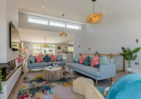 The living area at Tides View, Appledore