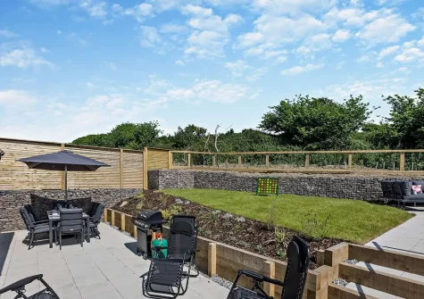 The patio, alfresco dining & outdoor sitting area at Tides View, Appledore