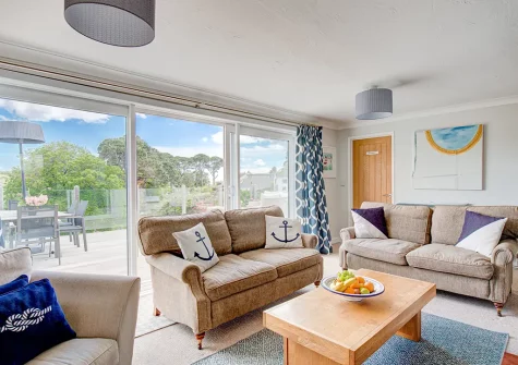 The living room at Tidewatch, Fowey