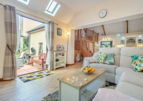 The living area at Tillislow Barn, Virginstow