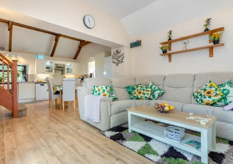 The living area at Tillislow Barn, Virginstow