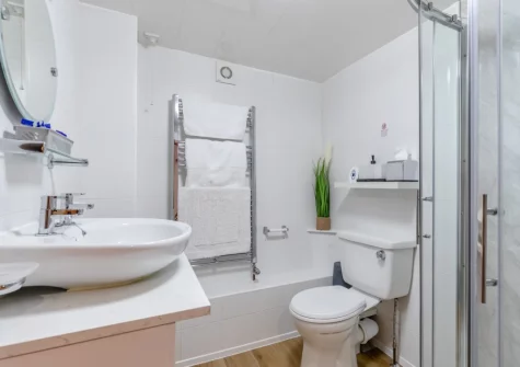 The shower room at Tillislow Barn, Virginstow