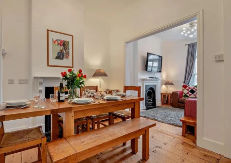 The dining area at Tolcarne Cottage, Newquay