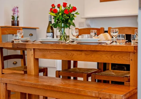 The dining area at Tolcarne Cottage, Newquay