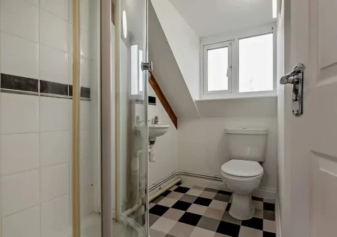 Bedroom #1 en-suite shower room at Tolcarne Cottage, Newquay