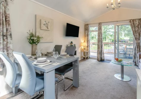 The dining area at Tor Lodge, Meldon Lodge Park, Meldon