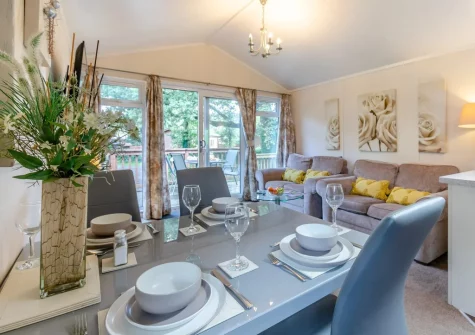 The dining area at Tor Lodge, Meldon Lodge Park, Meldon