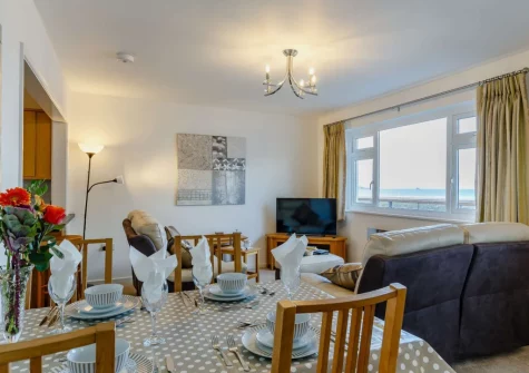 The living & dining area at Torbay View at Dolphin Court, Brixham