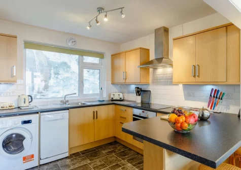 The kitchen at Torbay View at Dolphin Court, Brixham
