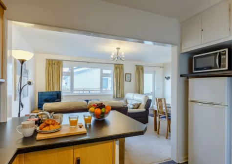 The kitchen at Torbay View at Dolphin Court, Brixham