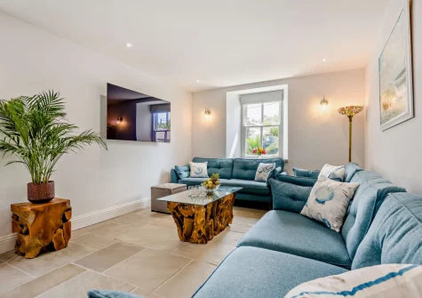 The living area at Torre Vean Manor, Porthleven