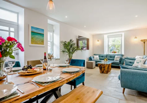 The living area at Torre Vean Manor, Porthleven